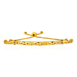 14K Yellow Gold Byzantine Chain Bar Lariat Style Bracelet