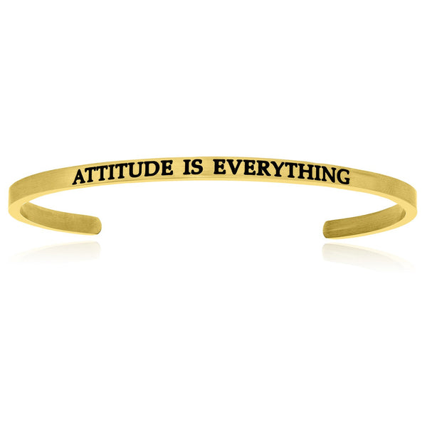 Yellow Stainless Steel Attitude Is Everything Cuff Bracelet