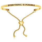 Yellow Stainless Steel Everything Is Possible Adjustable Bracelet