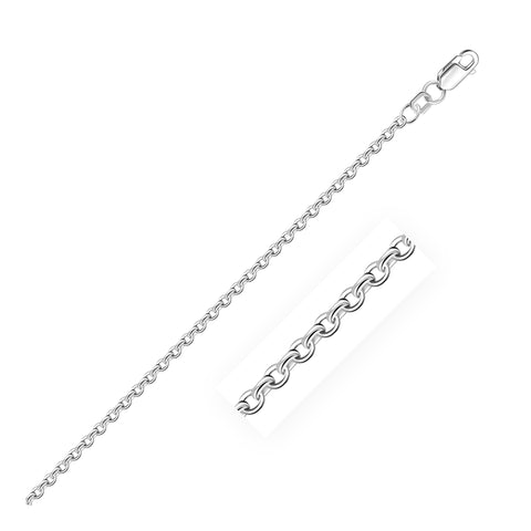 2.3mm 10K White Gold Rolo Anklet