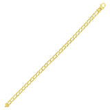 14K Yellow Gold Men's Bracelet with Rail Motif Links