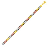 14K Tri-Color Gold Weave Design Bracelet