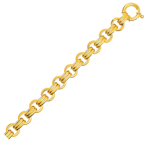 Double Link Bracelet in 14K Yellow Gold