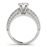 14K White Gold Pronged Round Antique Diamond Engagement Ring (1 1/2 ct. tw.)