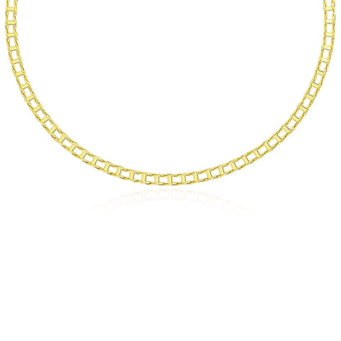 14K Yellow Gold Men's Necklace with Track Design Links