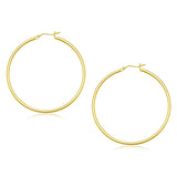 10K Yellow Gold Polished Hoop Earrings (45 mm)