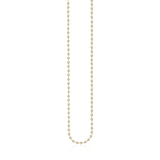 14K Yellow Gold Long Necklace with White Cubic Zirconias