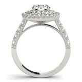 14K White Gold Round Diamond Engagement Ring with Double Pave Halo (2 5/8 ct. tw.)