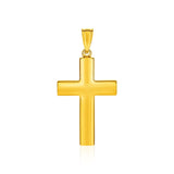 14K Yelllow Gold Reversible Textured Cross Pendant