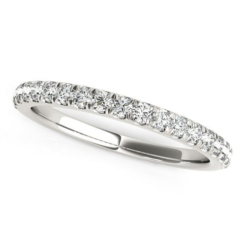 14K White Gold Pave Set Diamond Wedding Ring (1/4 ct. tw.)