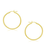 10K Yellow Gold Polished Hoop Earrings (30 mm)