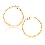 10K Yellow Gold Polished Hoop Earrings (25 mm)