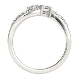 14K White Gold Two Stone Overlap Design Diamond Ring (1 ct. tw.)