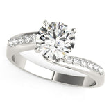 14K White Gold Bypass Round Pronged Diamond Engagement Ring (1 5/8 ct. tw.)