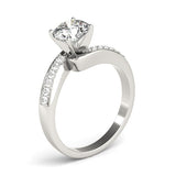 14K White Gold Bypass Round Pronged Diamond Engagement Ring (1 5/8 ct. tw.)