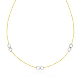 14K Two-Tone Gold Chain Necklace with Polished Infinity Stations