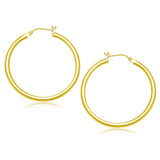 10K Yellow Gold Polished Hoop Earrings (40 mm)