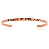 Pink Stainless Steel I Count My Blessings Cuff Bracelet