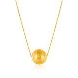 14K Yellow Gold Necklace with Faceted Ball Pendant