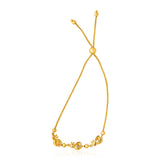 14K Yellow Gold Bumblebee Station Lariat Design Bracelet