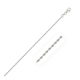2.0mm 14K White Gold Diamond Cut Rope Anklet