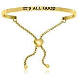 Yellow Stainless Steel It's All Good Adjustable Bracelet