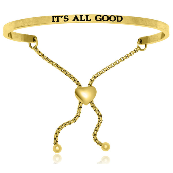 Yellow Stainless Steel It's All Good Adjustable Bracelet