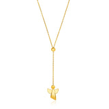 14K Yellow Gold Adjustable Cable Chain Necklace with Angle