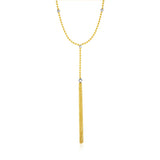 14K Two-Tone Yellow and White Gold Ball and Tassel Necklace