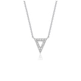 Diamond Inverted Triangle Pendant in 14K White Gold