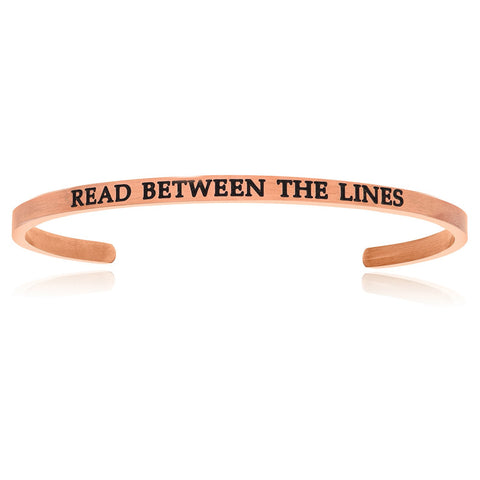 Pink Stainless Steel Read Between The Lines Cuff Bracelet