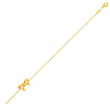 14K Yellow Gold Anklet with Bow