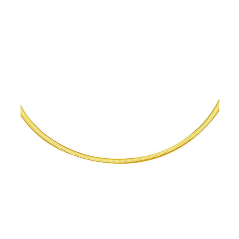 2.5mm 14K Two Tone Gold Reversible Omega Necklace