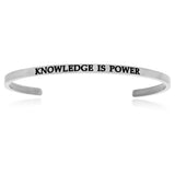 Stainless Steel Knowledge Is Power Cuff Bracelet