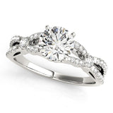 14K White Gold Round Diamond Engagement Ring with Multirow Split Shank (1 1/4 ct. tw.)