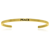 Yellow Stainless Steel Peace Cuff Bracelet