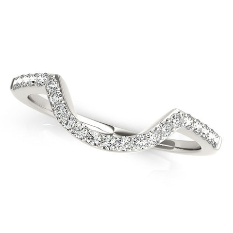 14K White Gold Curved Diamond Wedding Band (1/3 ct. tw.)