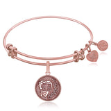 Expandable Bangle in Pink Tone Brass with Betty Boop Symbol