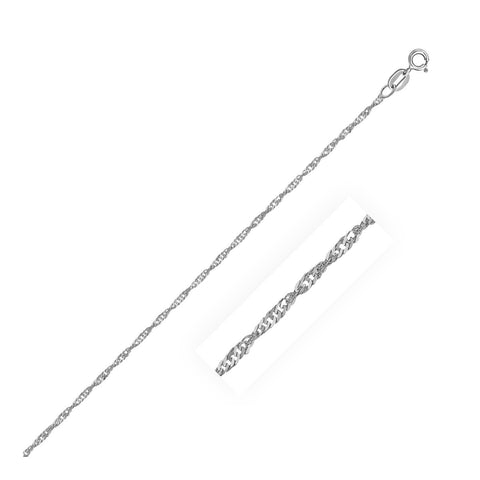 1.5mm 10K White Gold Singapore Anklet