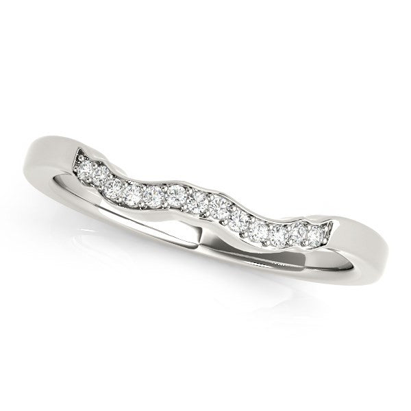 14K White Gold Wavy Style Diamond Wedding Ring (1/15 ct. tw.)