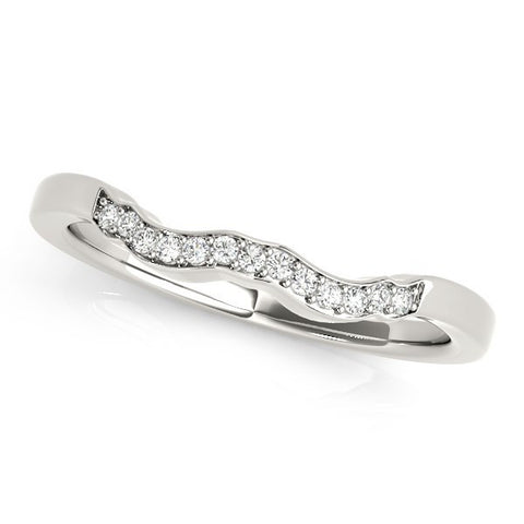 14K White Gold Wavy Style Diamond Wedding Ring (1/15 ct. tw.)