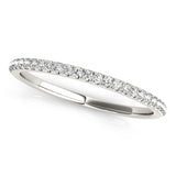14K White Gold Round Diamond Pave Set Wedding Band (1/8 ct. tw.)