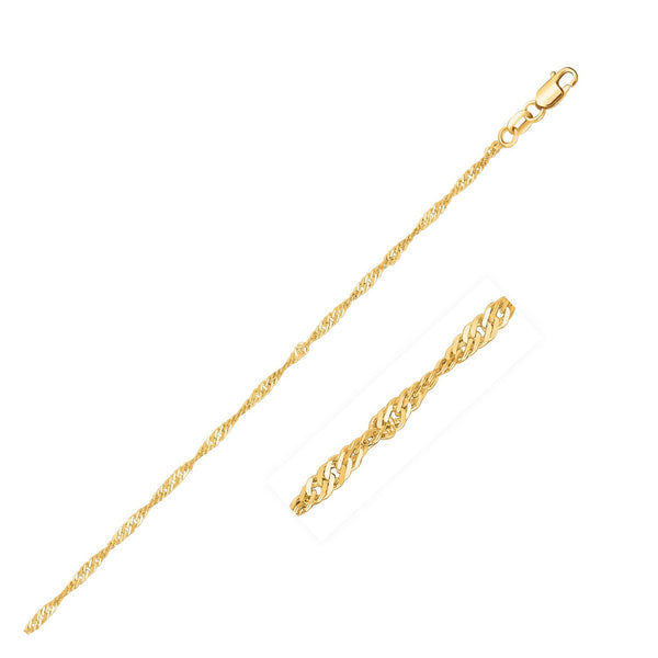 1.5mm 14K Yellow Gold Singapore Chain