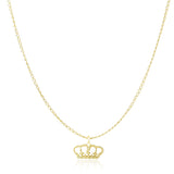14K Yellow Gold Textured Crown Design Pendant