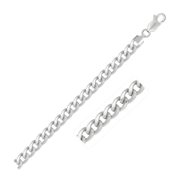 6.7mm 14K White Gold Light Miami Cuban Bracelet