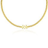14K Yellow Gold Necklace with a Byzantine Style