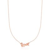 14K Rose Gold Script LOVE Necklace