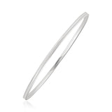 14K White Gold Concave Motif Thin  Stackable Bangle