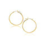 10K Yellow Gold Polished Hoop Earrings (40 mm)
