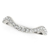 14K White Gold Modern Curved Style Pave Diamond Wedding Band (1/5 ct. tw.)